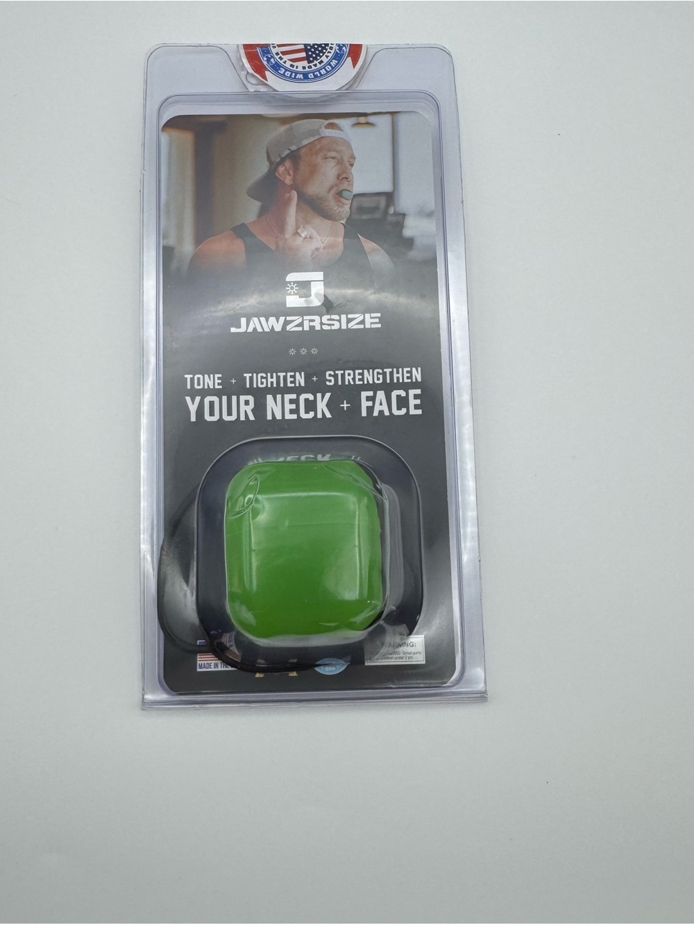 Jawzrsize Pop 'N Go Jaw, Face, & Neck Exerciser (Intermediate Green Mint Flavor)